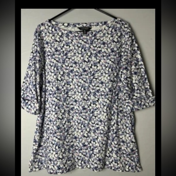 Ralph Lauren LRL Black Label Short Sleeve Cotton Floral Top Blouse Size 1X - Picture 3 of 10